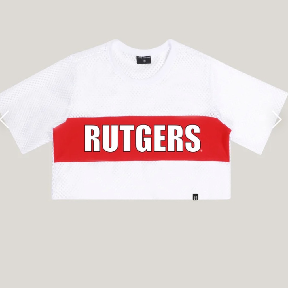 Rutgers mesh tailgate crop top